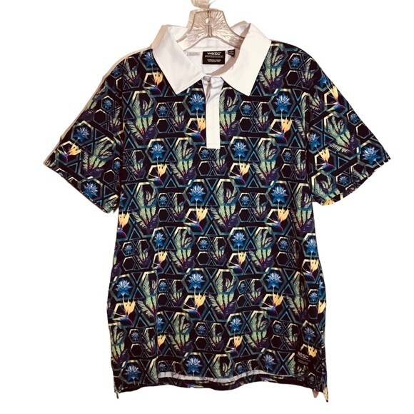 WeSC Tropical Geometric Rugby Polo UNISEX - Picture 1 of 9